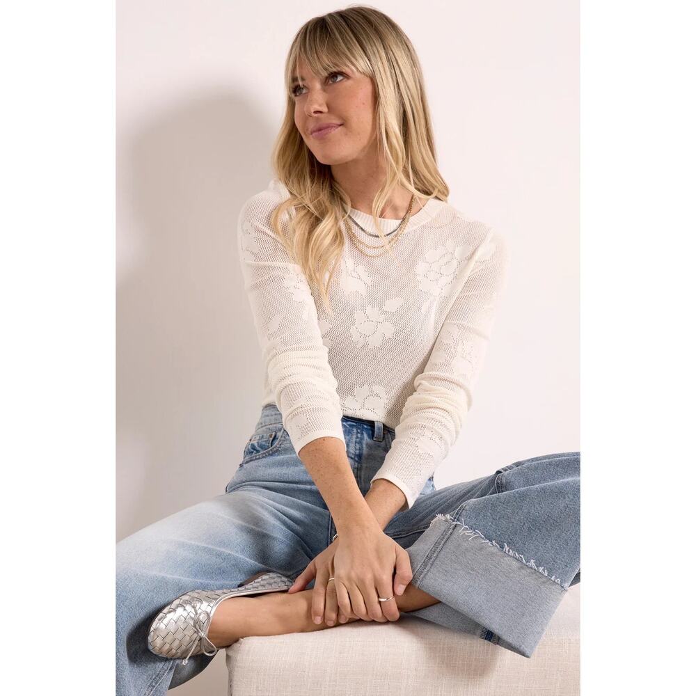 Z Supply Tibi Mesh Ivory Top M
